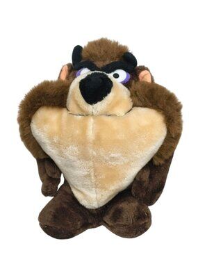 Vtg Tasmanian Devil Warner Bros Plush Toy 11" Looney Tunes Character Stuffed Ani